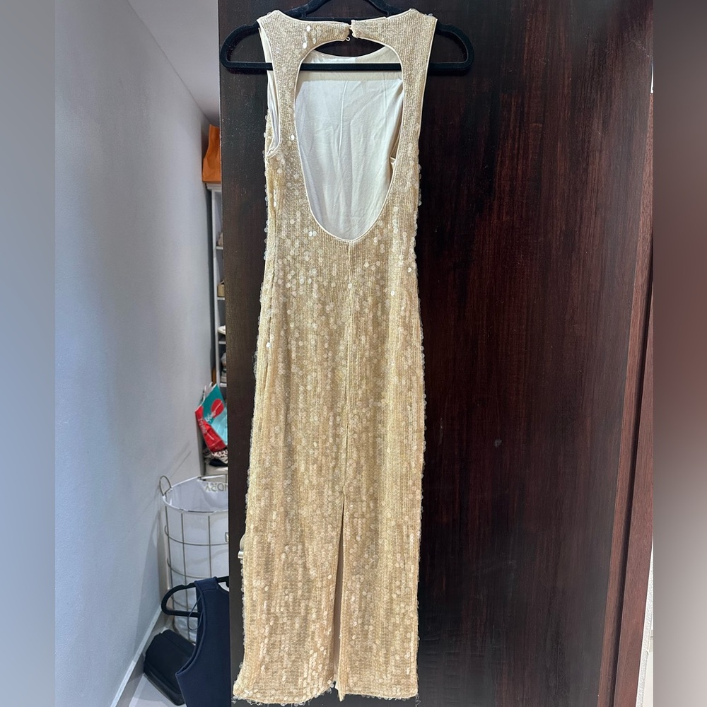 New Mango Gold Sequin Dress